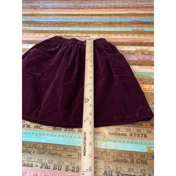 Roget Vintage 1960s Girls Red Velvet Elastic Waist Mini Skirt Size 6X USA - Picture 10 of 11